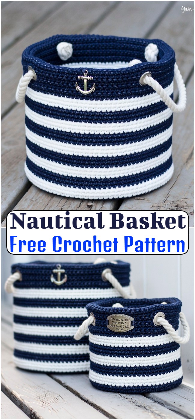 Free Crochet Nautical Basket Pattern