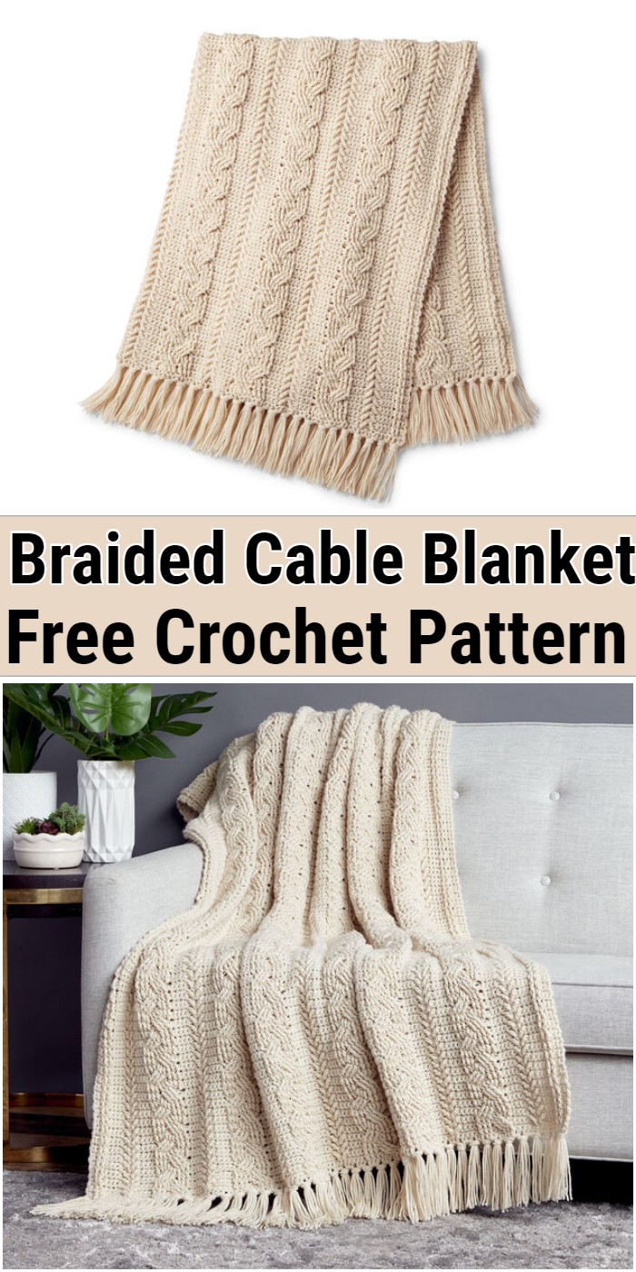 Braided Cable Crochet Blanket