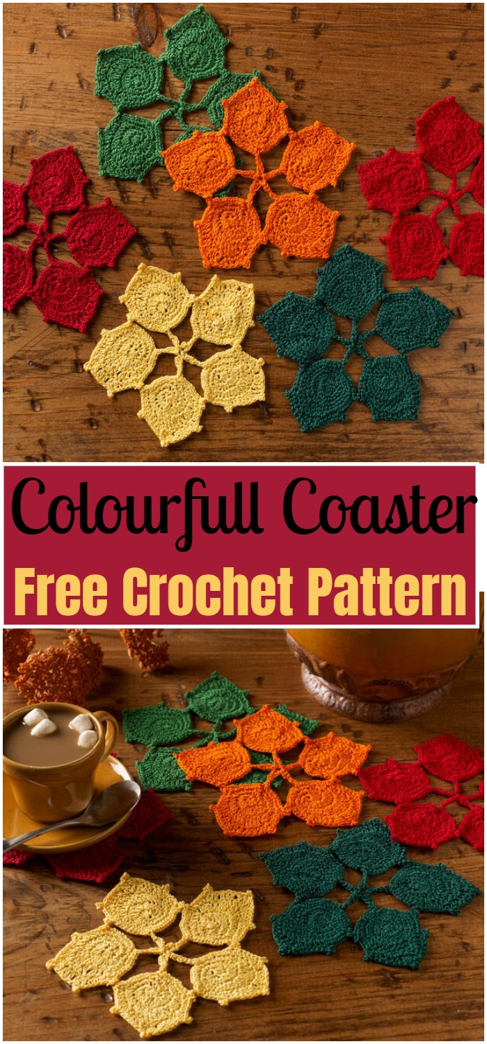 Colourfull Crochet Coaster