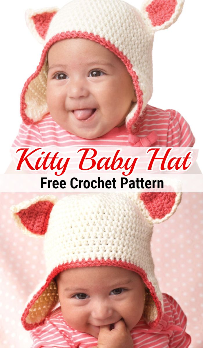 Crochet Baby Kitty Hat