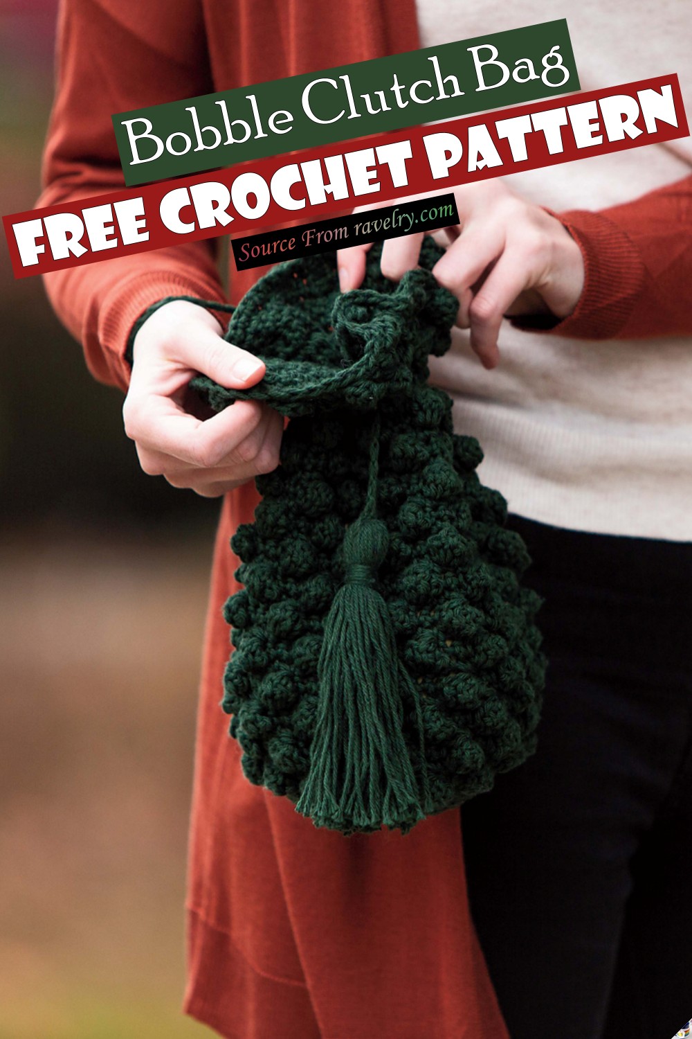 Free Crochet Bobble Clutch Bag Pattern