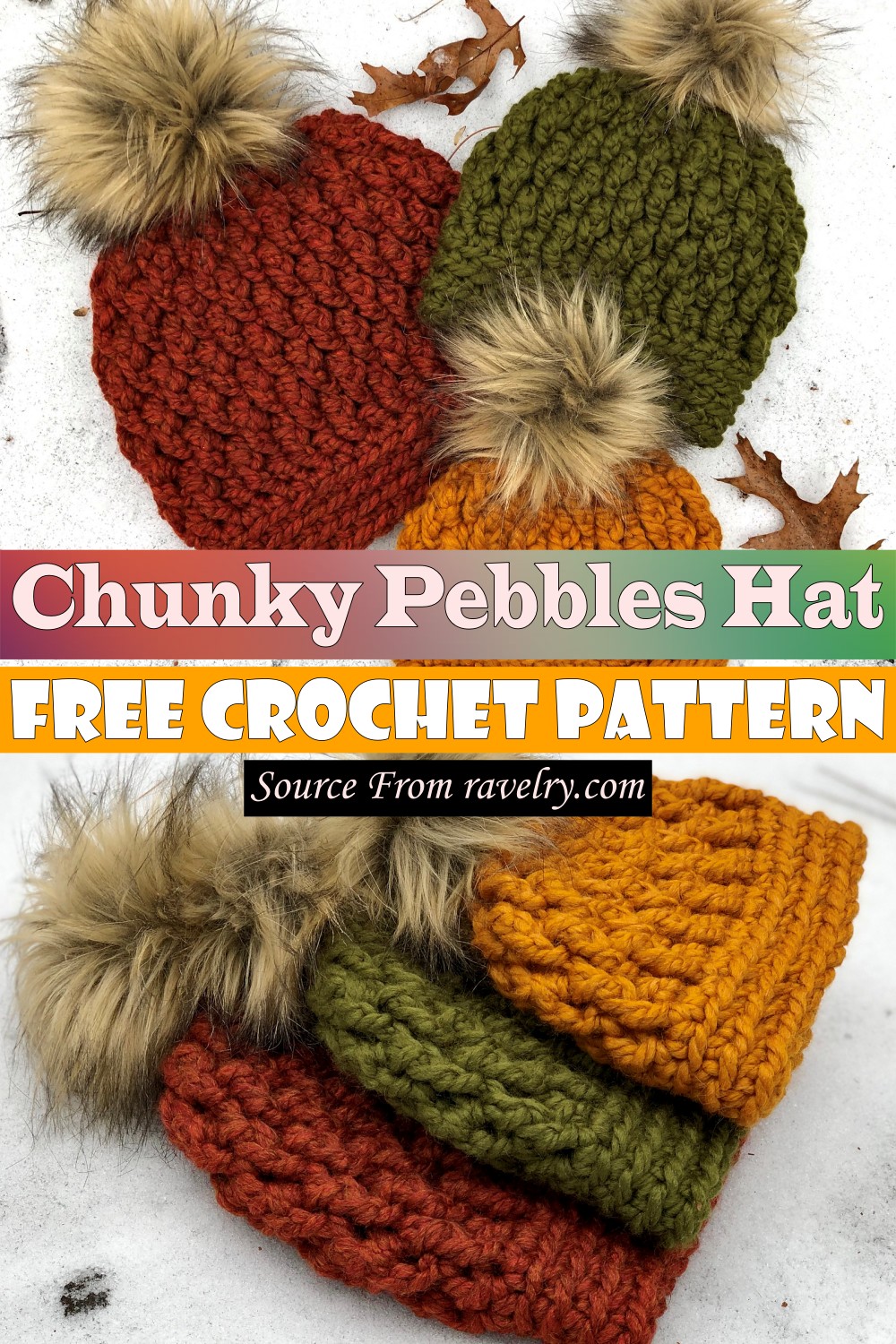 Free Crochet Chunky Pebbles Hat Pattern