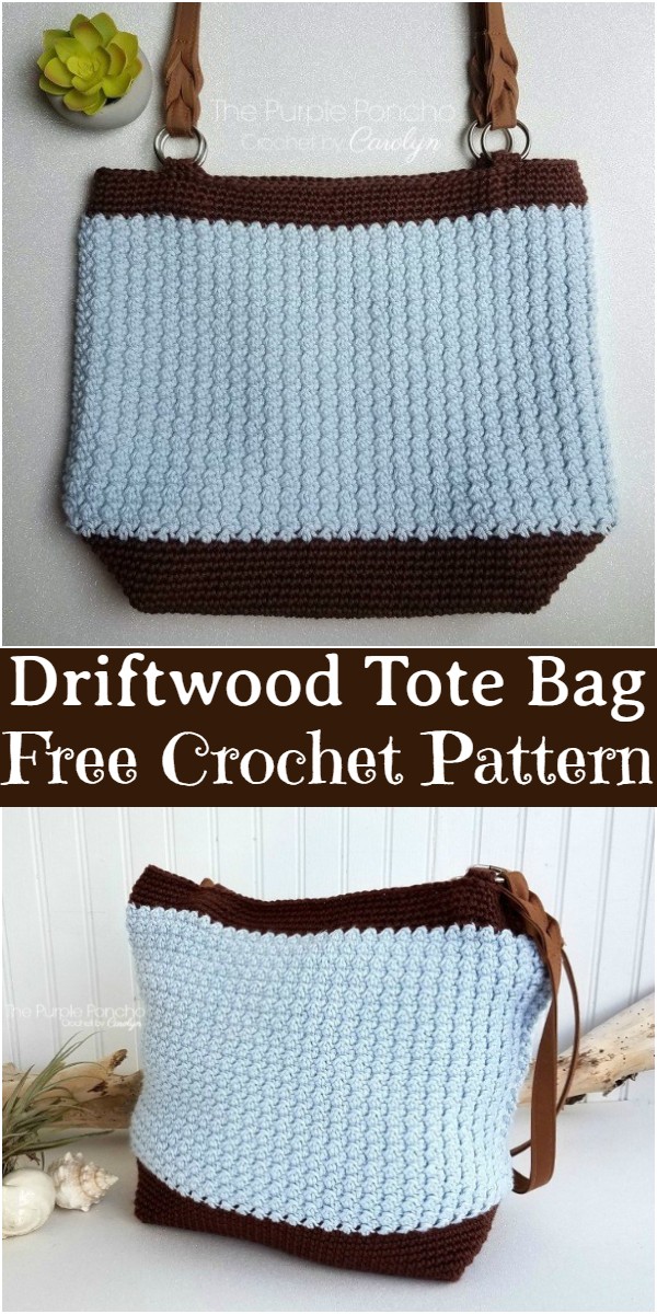 Free Crochet Driftwood Tote Bag Pattern