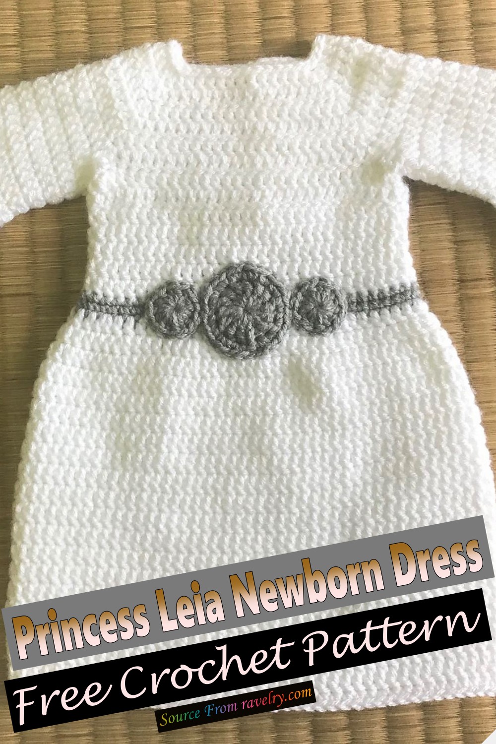 Free Crochet Princess Leia Newborn Dress Pattern