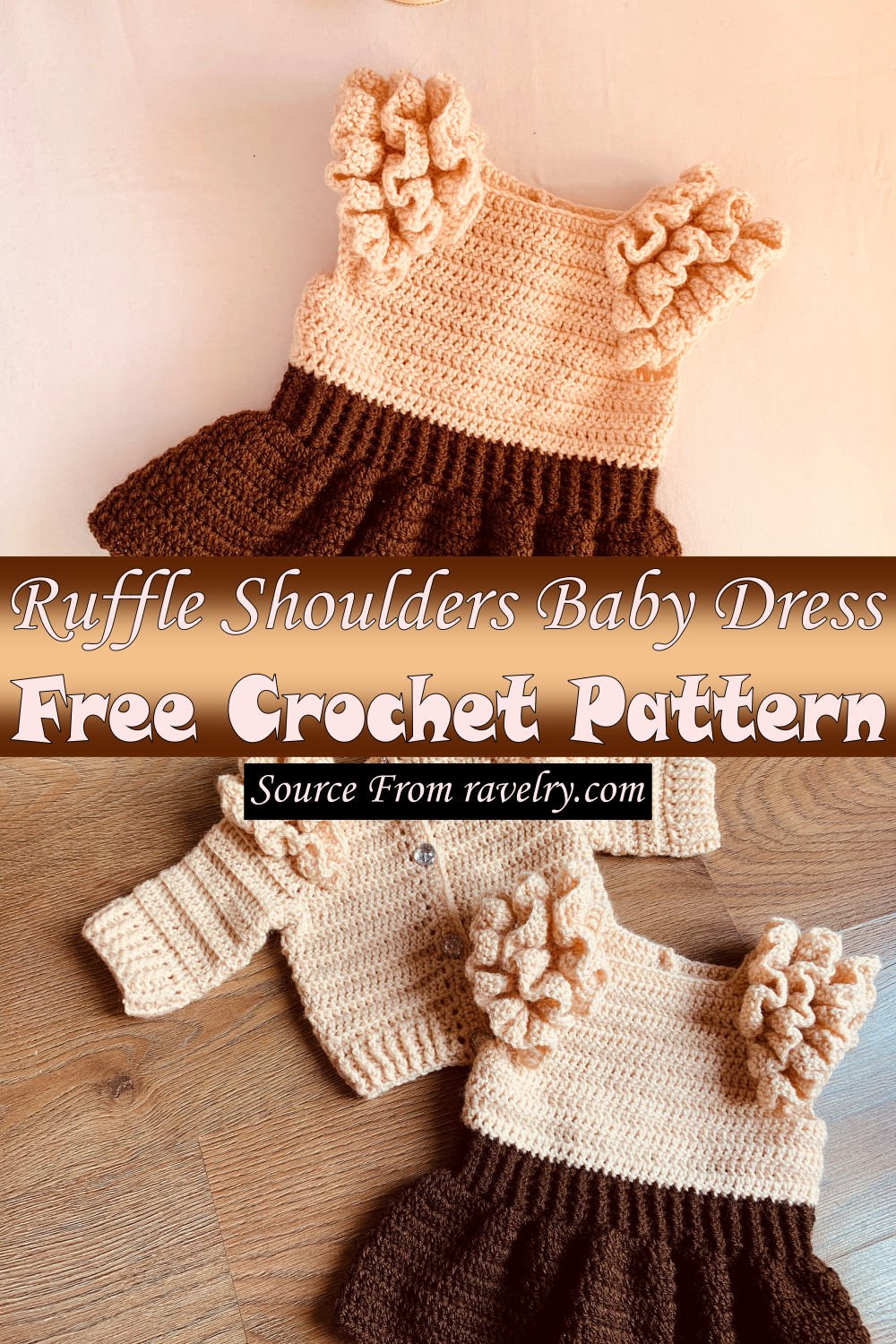 Free Crochet Ruffle Shoulders Baby Dress Pattern