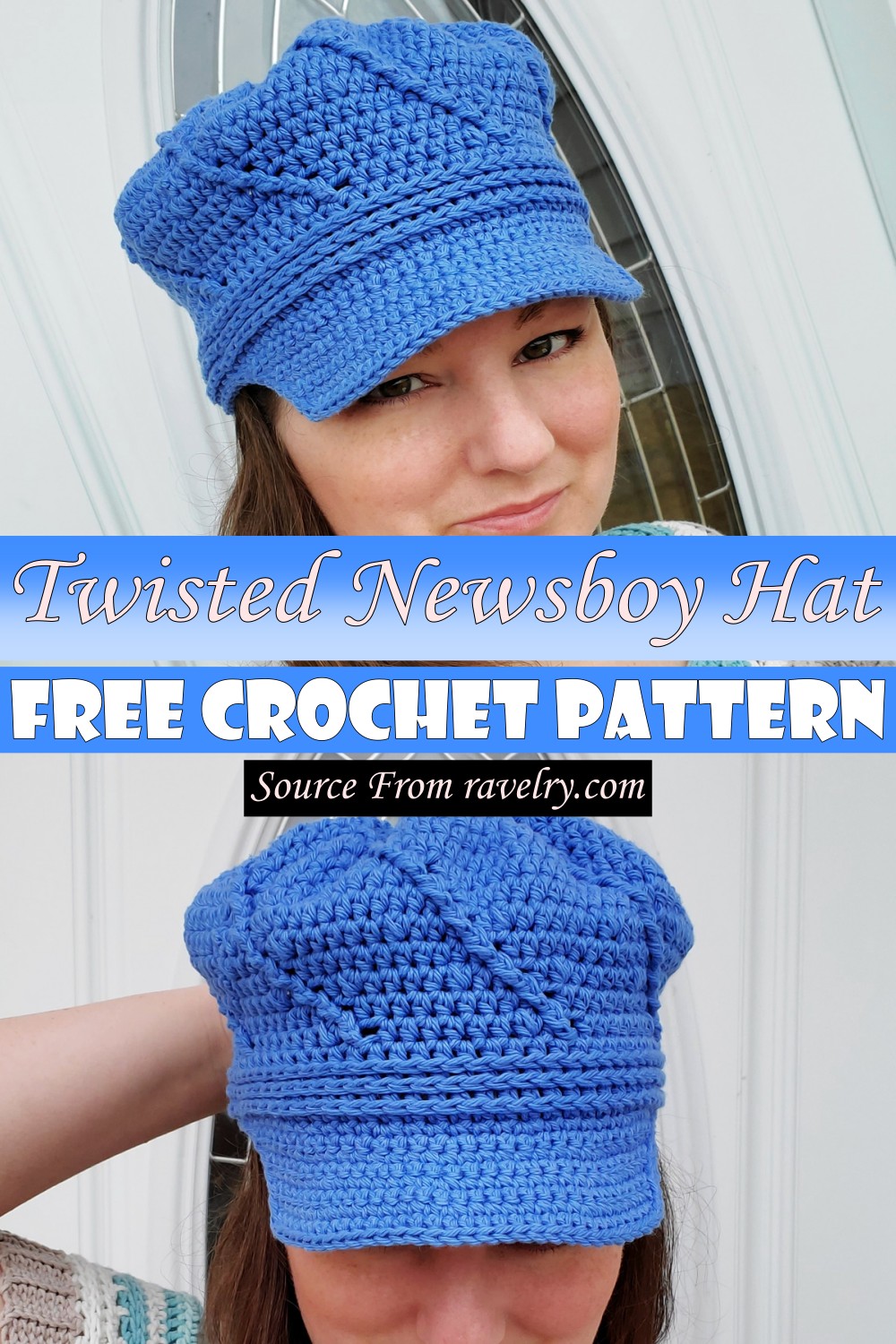 Free Crochet Twisted Newsboy Hat Pattern