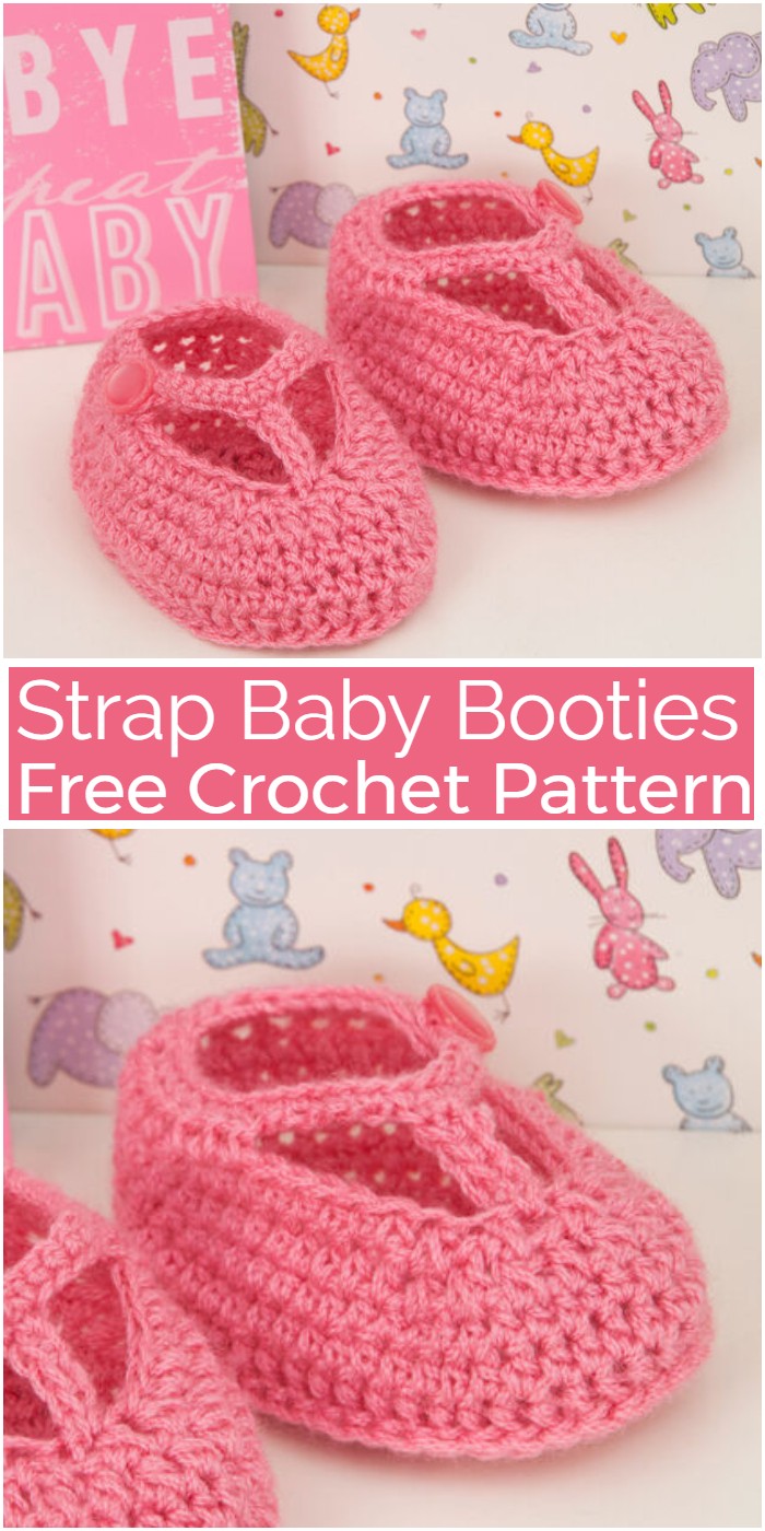 Strap Baby Booties Crochet Pattern