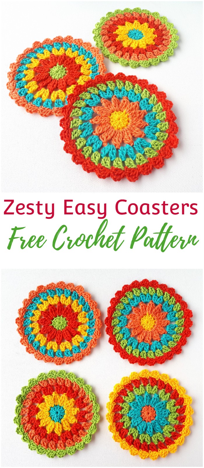 Zesty Coasters – Easy Free Crochet Pattern