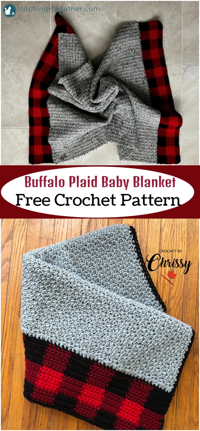 Crochet Buffalo Plaid Baby Blanket Pattern