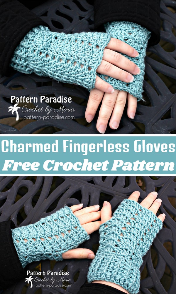 Crochet Charmed Fingerless Gloves