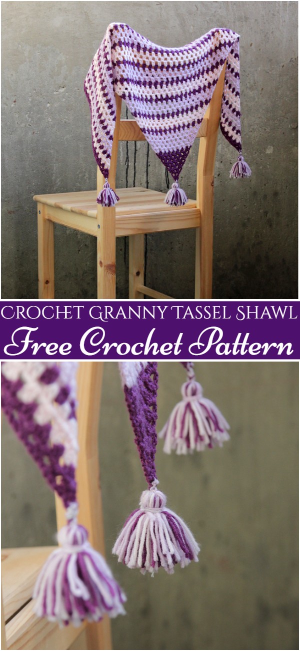 Crochet Granny Tassel Shawl