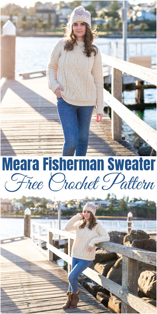 Crochet Meara Fisherman Sweater Pattern