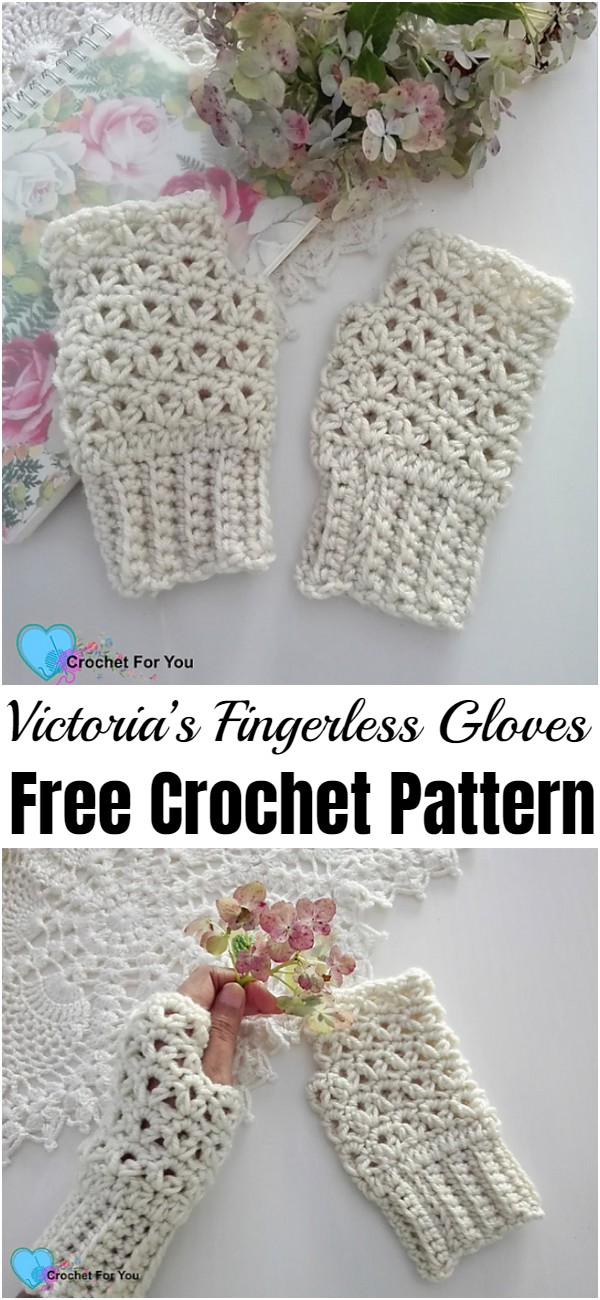 Crochet Victoria’s Fingerless Gloves Pattern