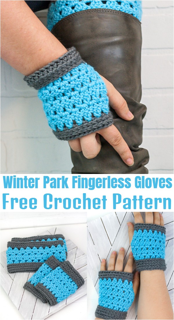 Crochet Winter Park Fingerless Gloves