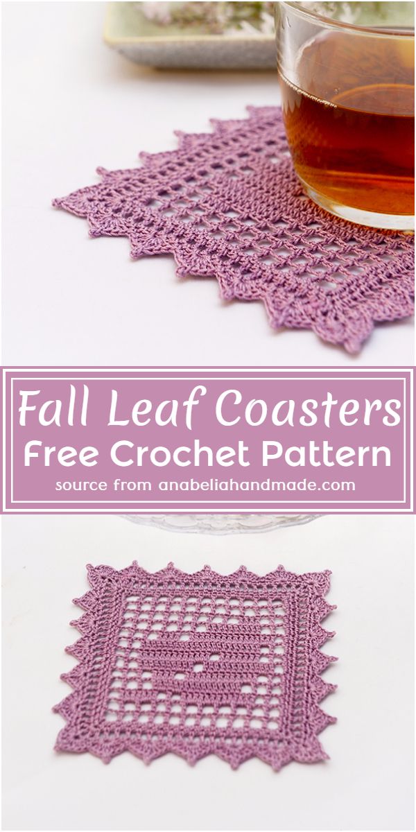 Fall Leaf Coasters Crochet Pattern 