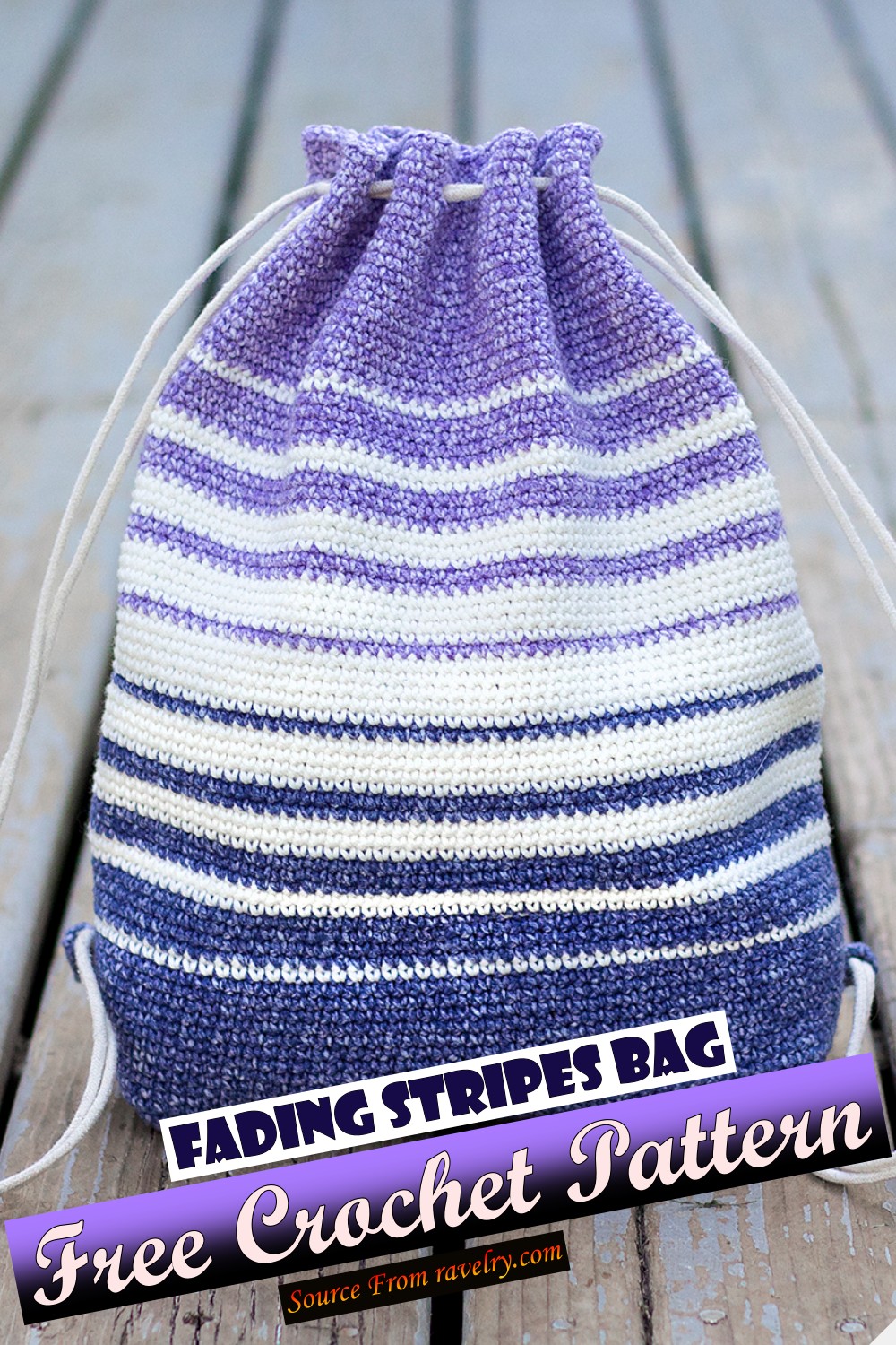 Free Crochet Fading Stripes Bag Pattern