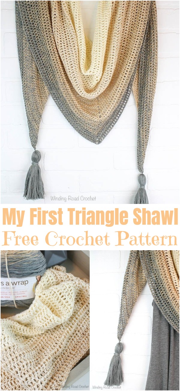 Free Crochet My First Triangle Shawl Pattern