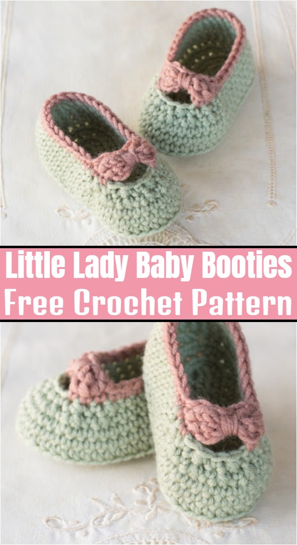 Little Lady Baby Booties Free Crochet Pattern