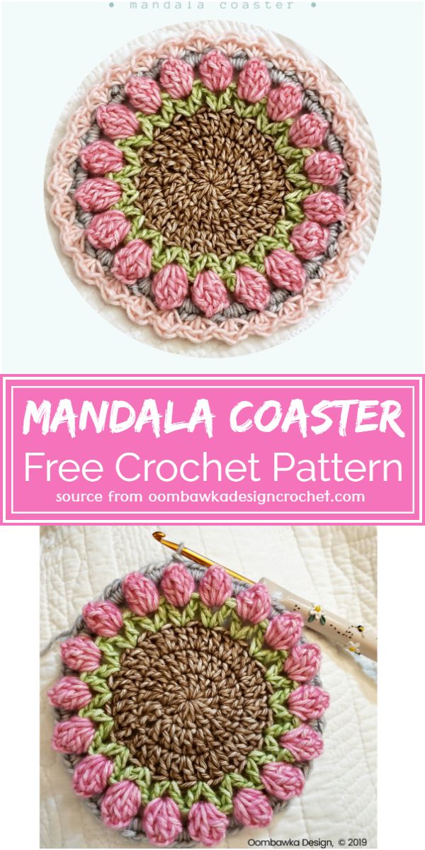 Mandala Crochet Coaster Free Pattern