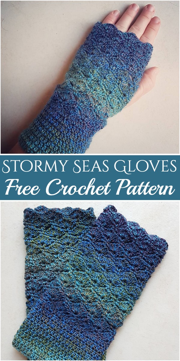 Stormy Seas Gloves Free Crochet Pattern