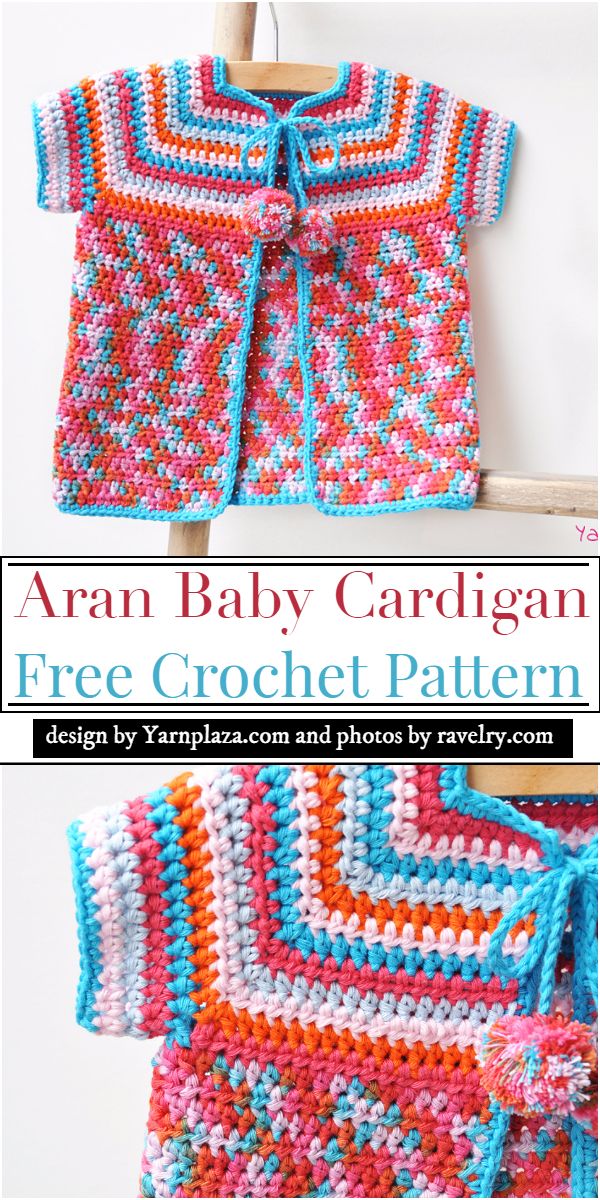 Aran Baby Cardigan Crochet Pattern