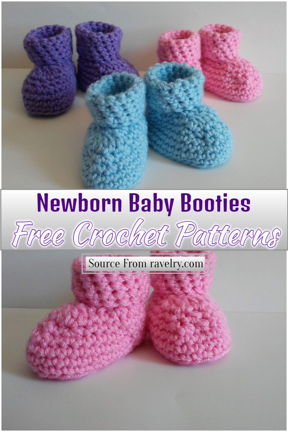 Free Crochet Newborn Baby Booties Pattern
