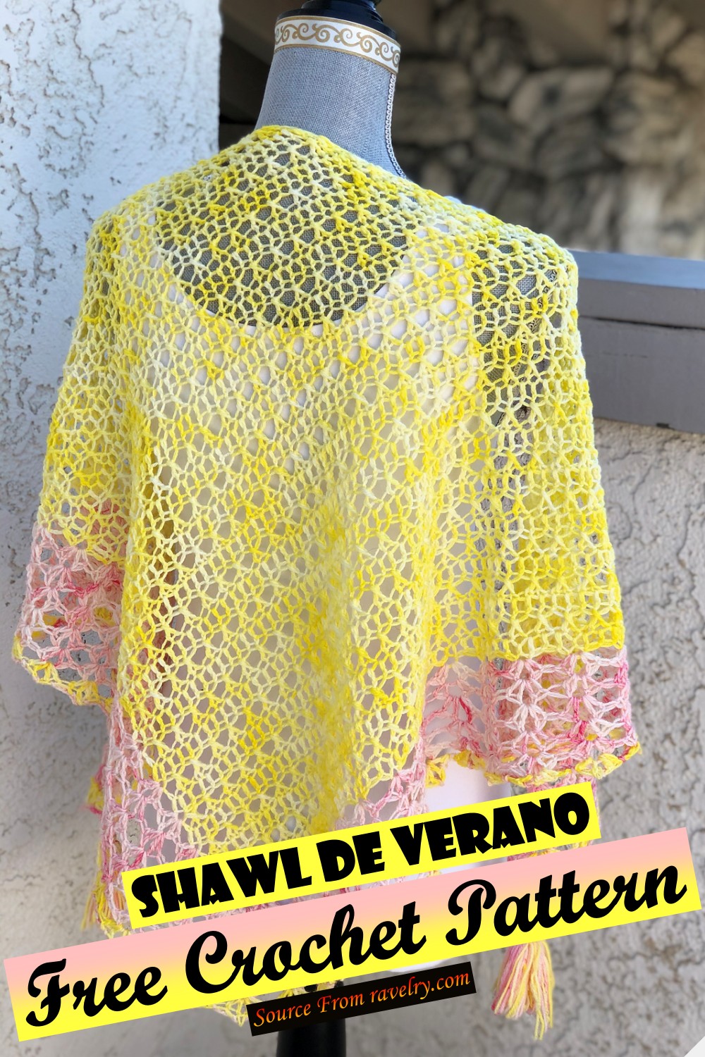 Free Crochet Shawl De Verano Pattern