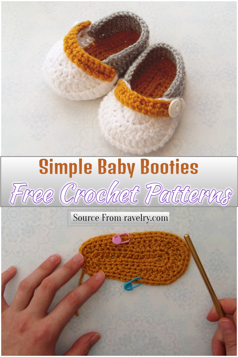 Free Crochet Simple Baby Booties Pattern