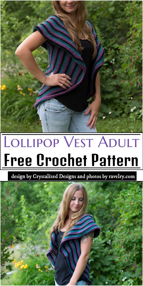 Lollipop Vest Adult Crochet Pattern