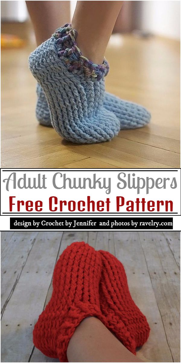 Adult Chunky Slippers Crochet Pattern
