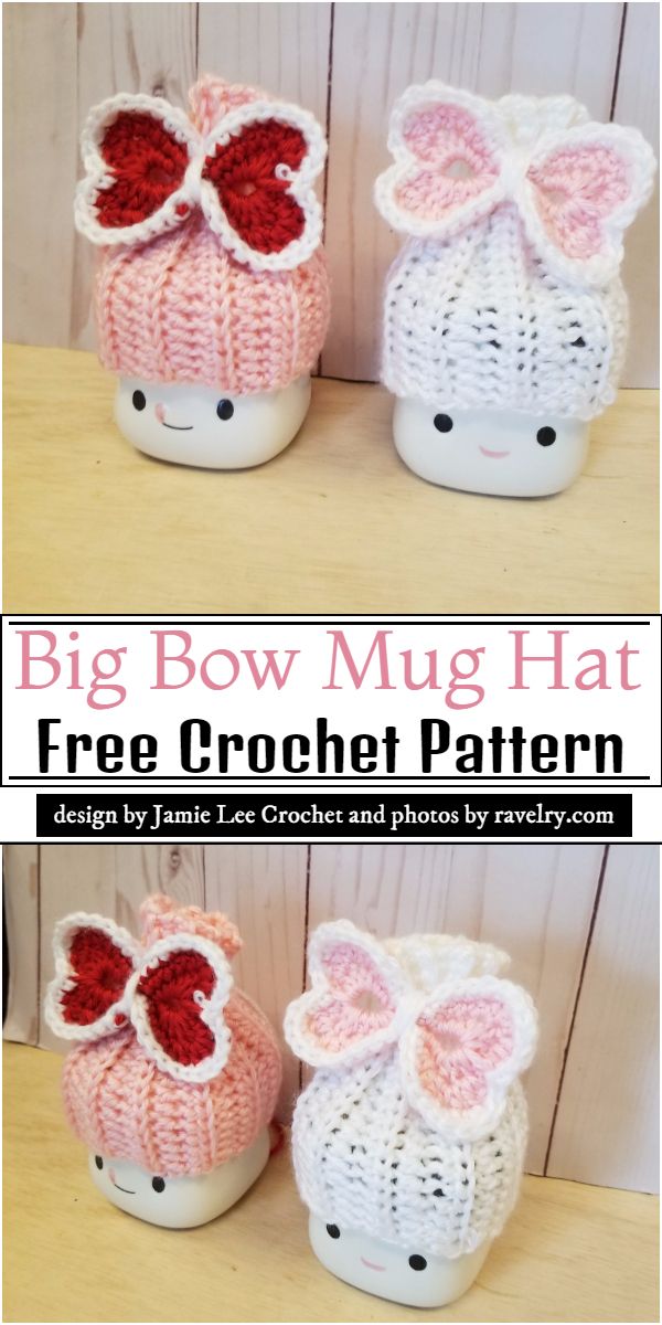 Big Bow Mug Hat Crochet Pattern