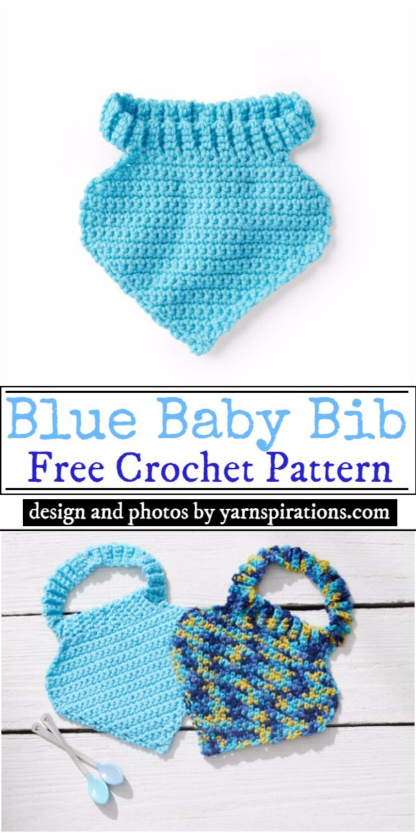 Blue Baby Bib Crochet Pattern