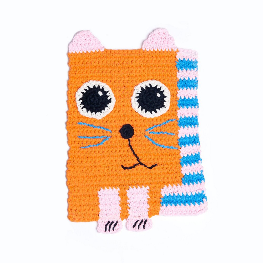 Cute Crochet Cat Dishcloth