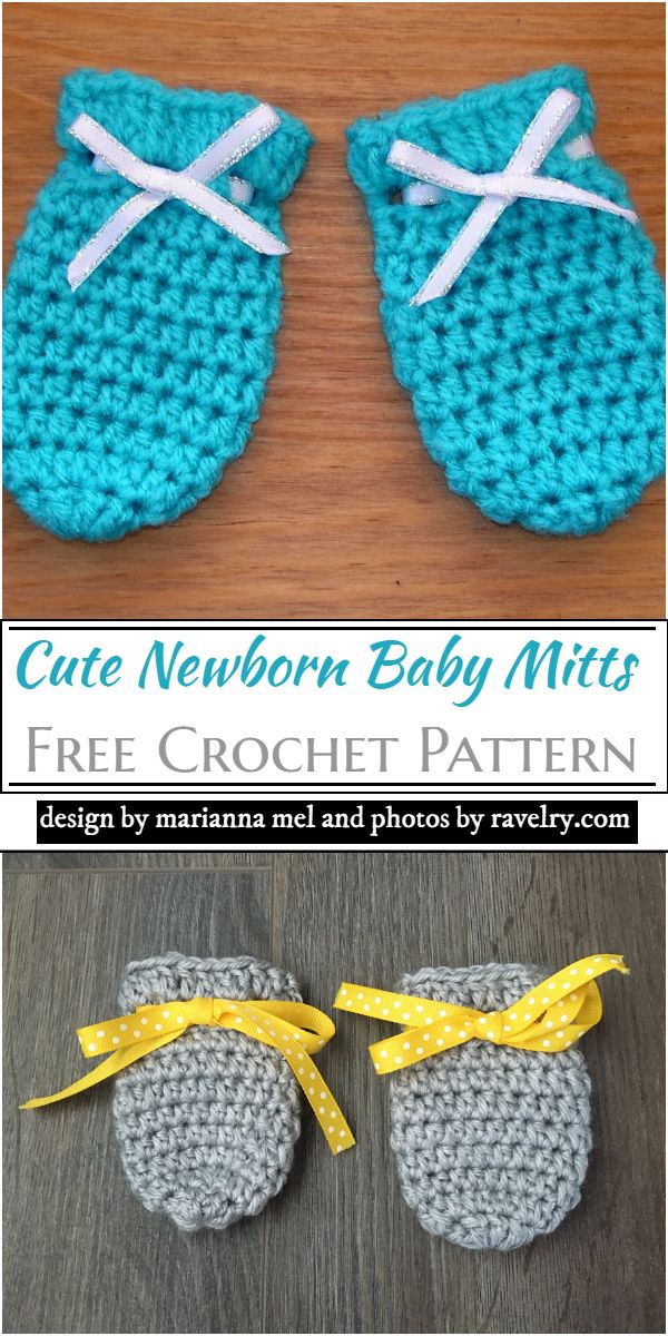 Cute Newborn Baby Mitts Crochet Pattern