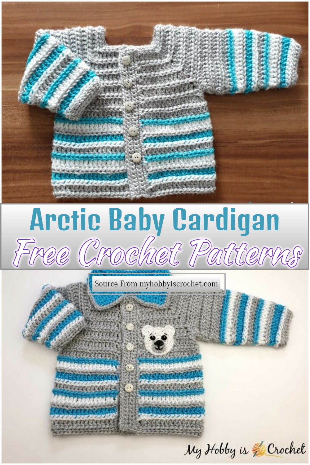 Free Crochet Arctic Baby Cardigan Pattern