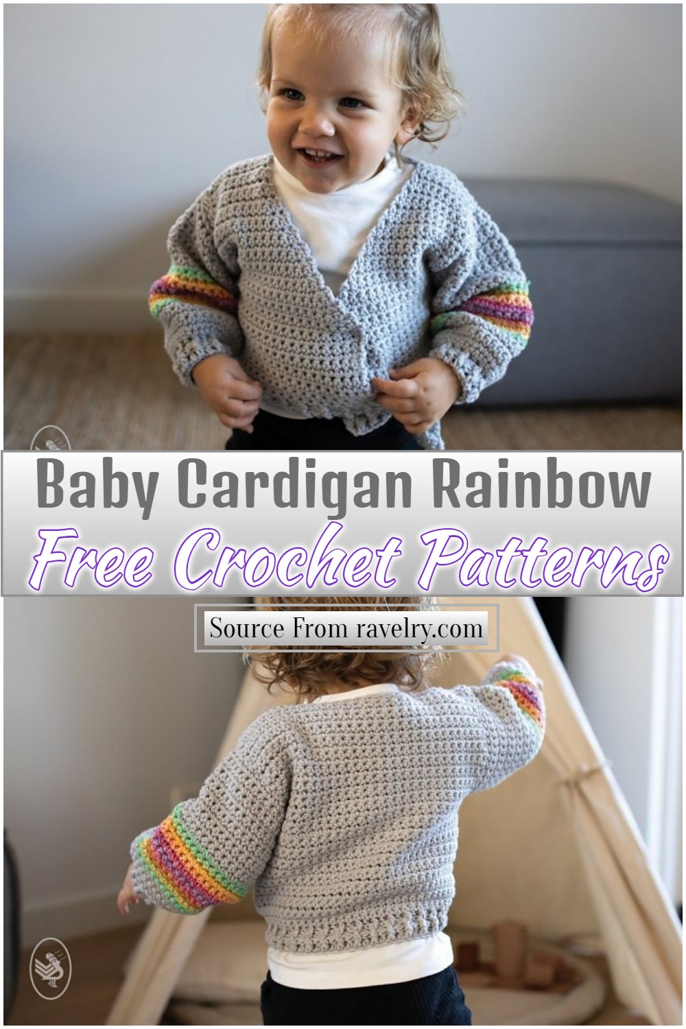 Free Crochet Baby Cardigan Rainbow Pattern