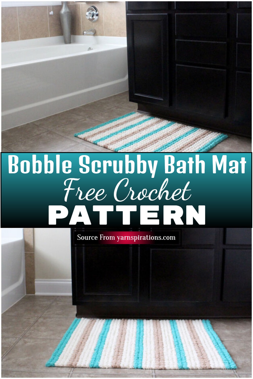 Free Crochet Bobble Scrubby Bath Mat Pattern