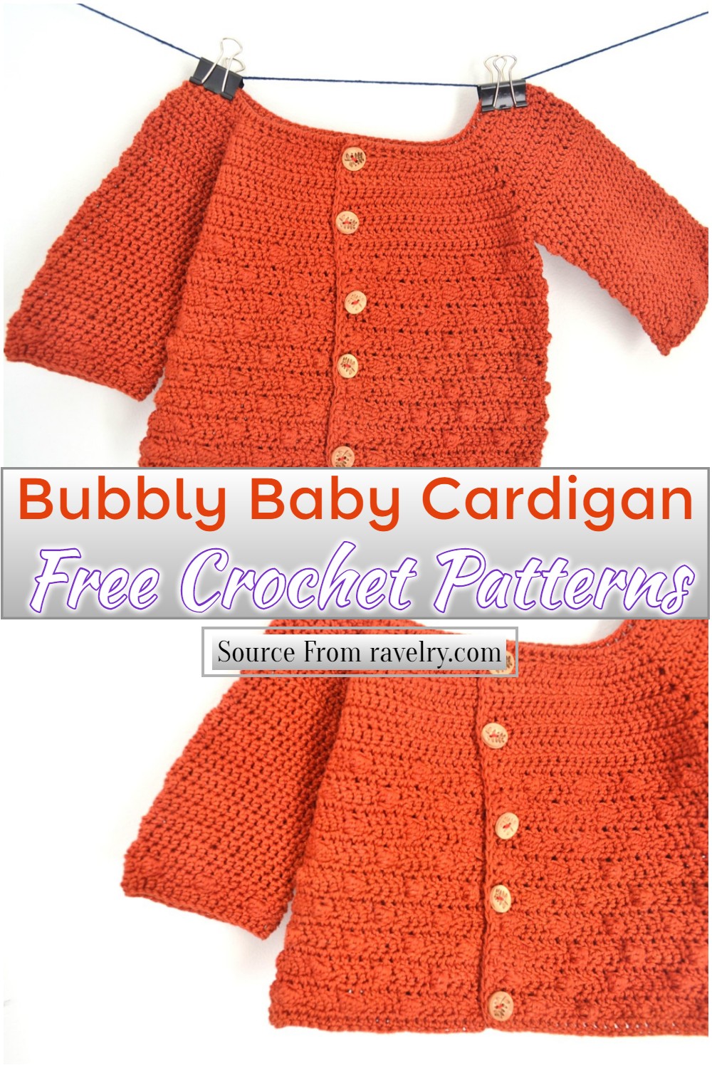 Free Crochet Bubbly Baby Cardigan Pattern