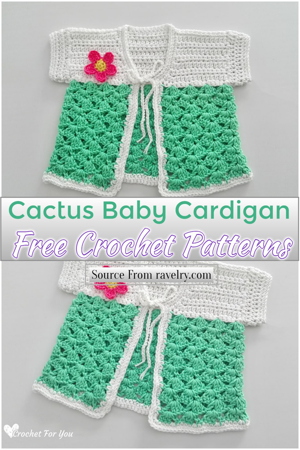 Free Crochet Cactus Baby Cardigan Pattern