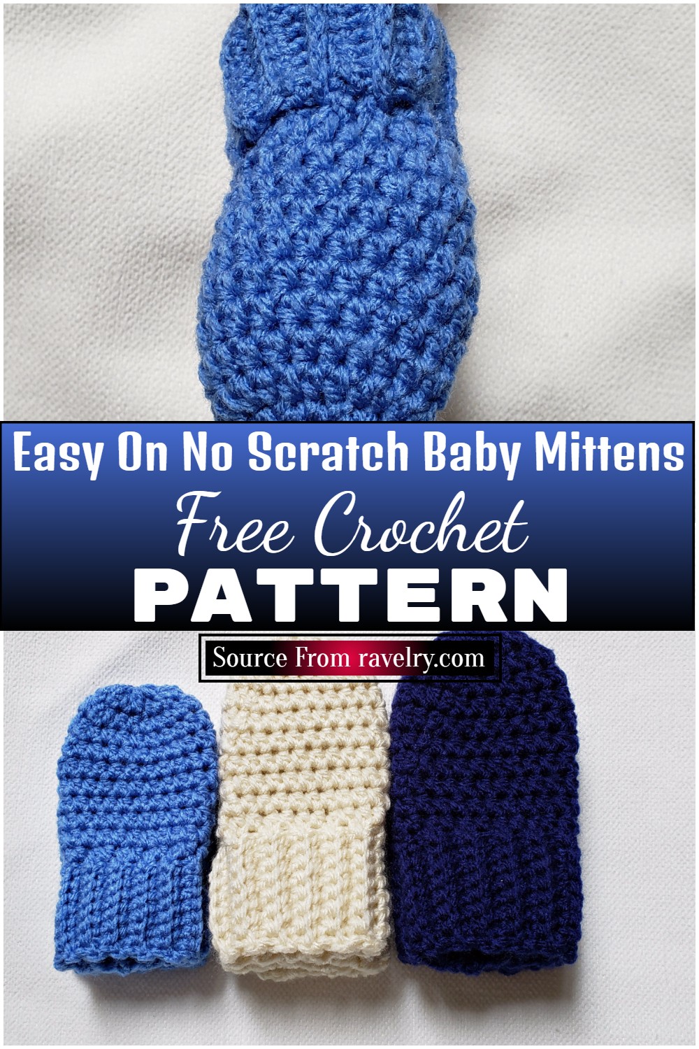 Free Crochet Easy On No Scratch Baby Mittens Pattern