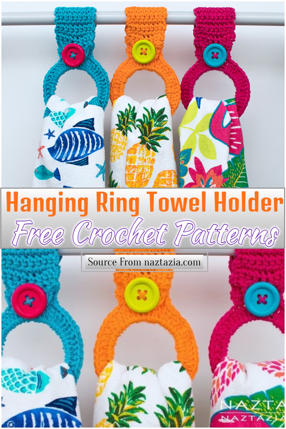 Free Crochet Hanging Ring Towel Holder Pattern