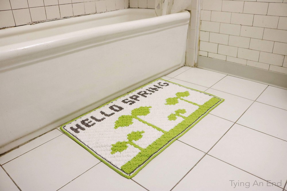 Free Crochet Hello Spring Bath Mat Pattern