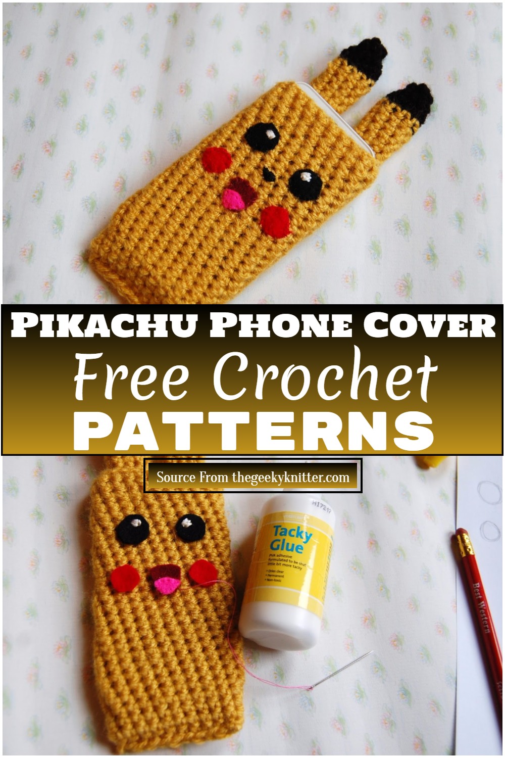 Free Crochet Pikachu Phone Cover