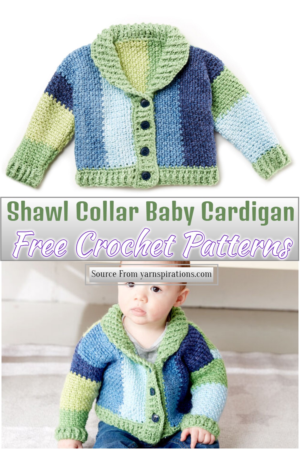 Free Crochet Shawl Collar Baby Cardigan Pattern