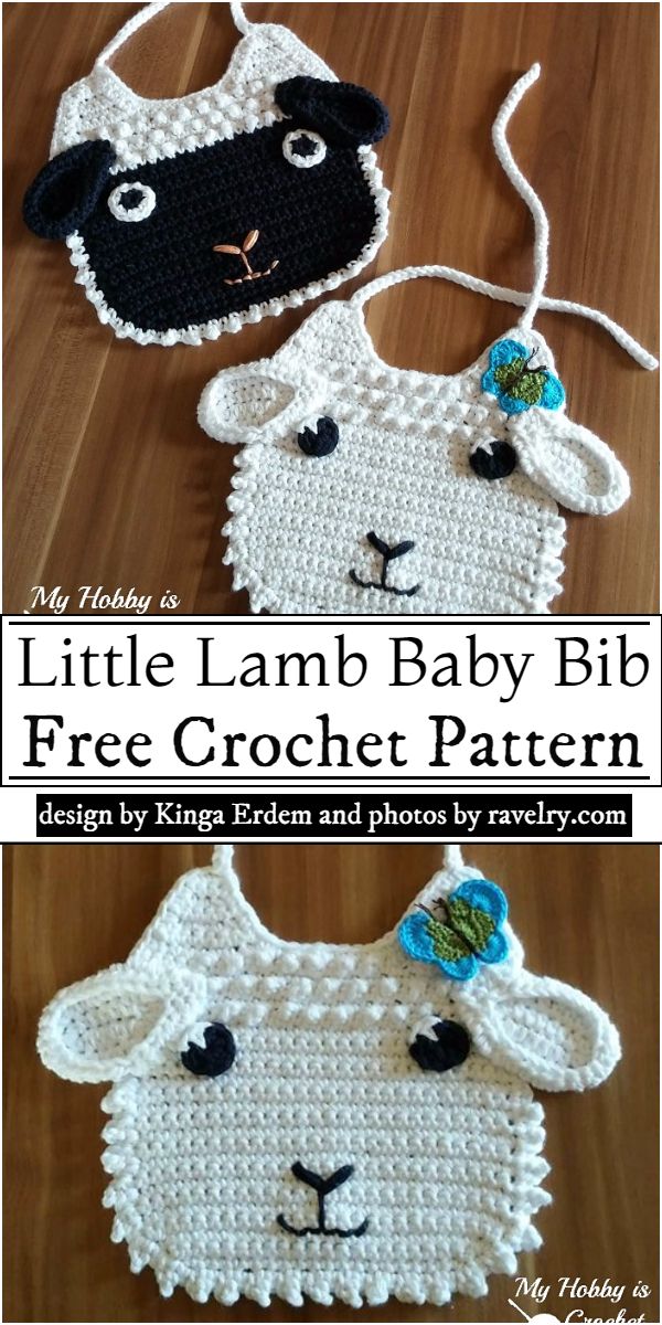Little Lamb Baby Bib Crochet Pattern