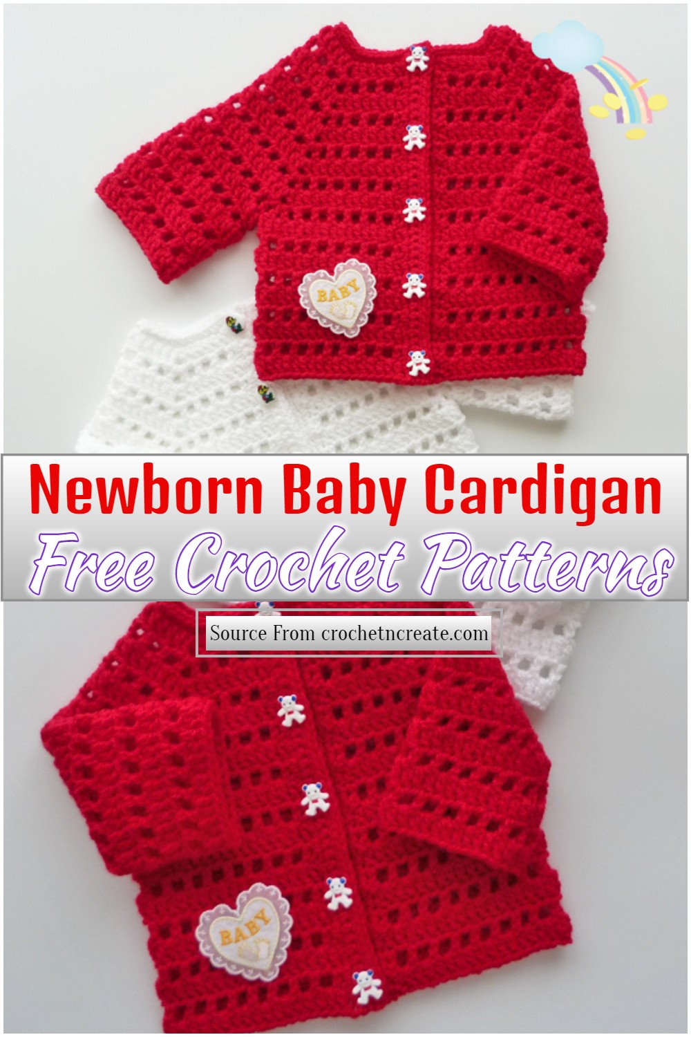 Newborn Crochet Baby Cardigan Pattern