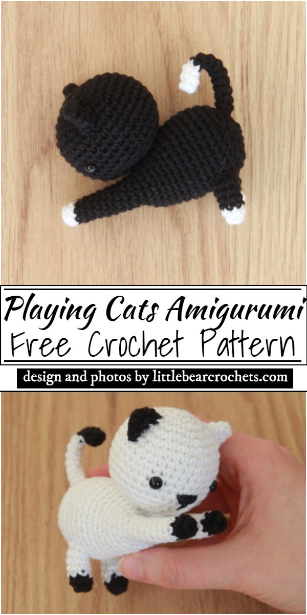 Playing Cats Amigurumi Crochet Pattern