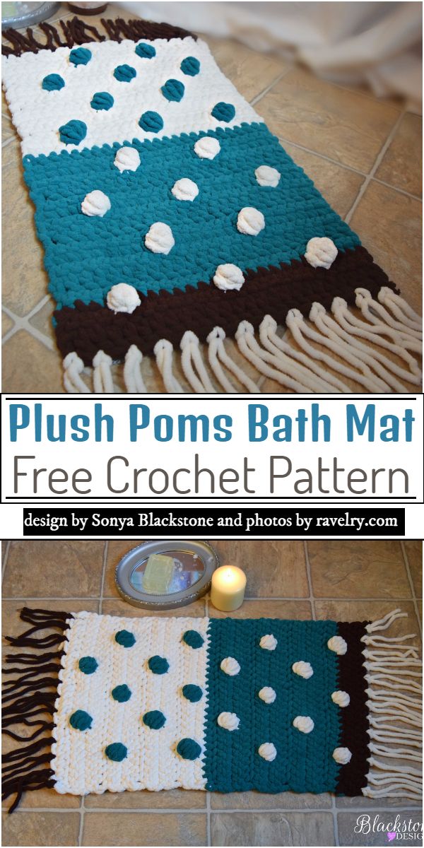 Plush Poms Bath Mat Crochet Pattern