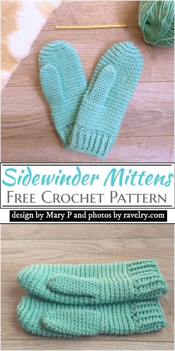 Sidewinder Mittens Crochet Pattern
