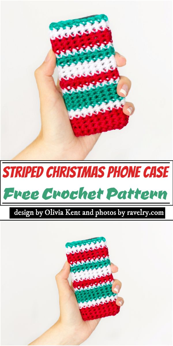 Striped Christmas Phone Case Crochet Pattern